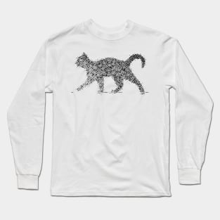 Glitch black cat Long Sleeve T-Shirt